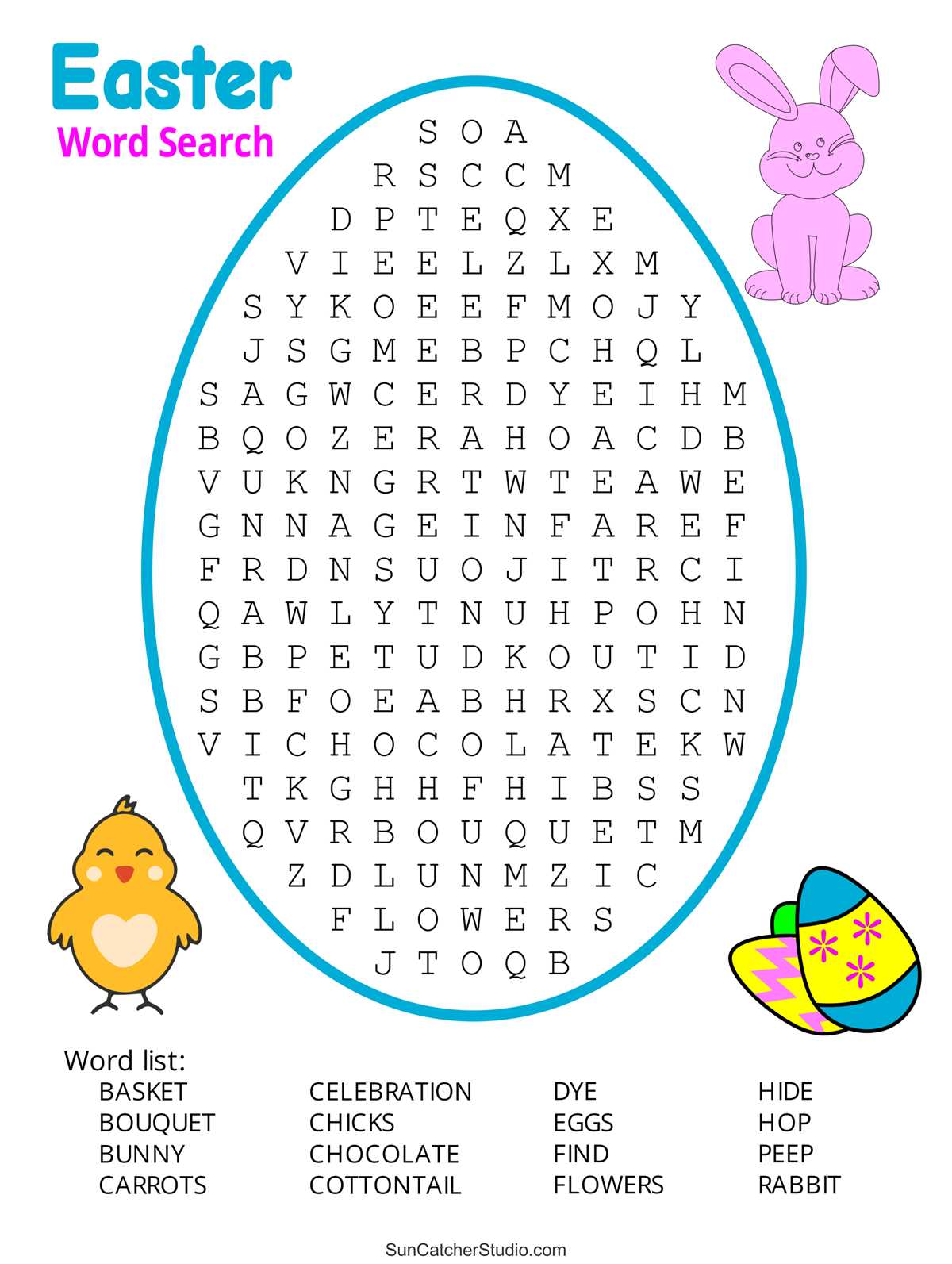 printable easter word search