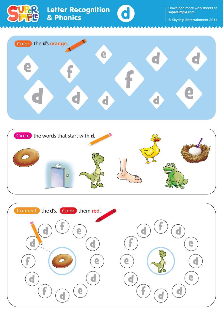 printable letter d worksheets
