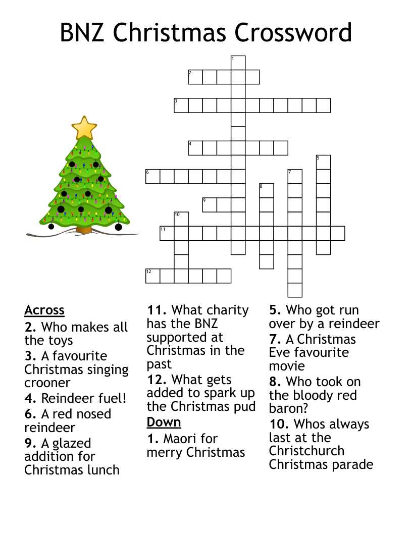 printable christmas crossword