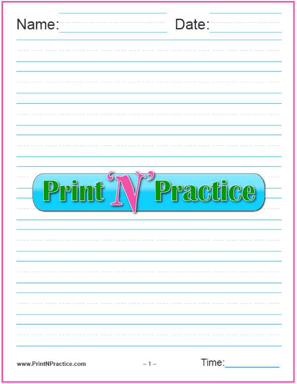 writing paper for kindergarten printable