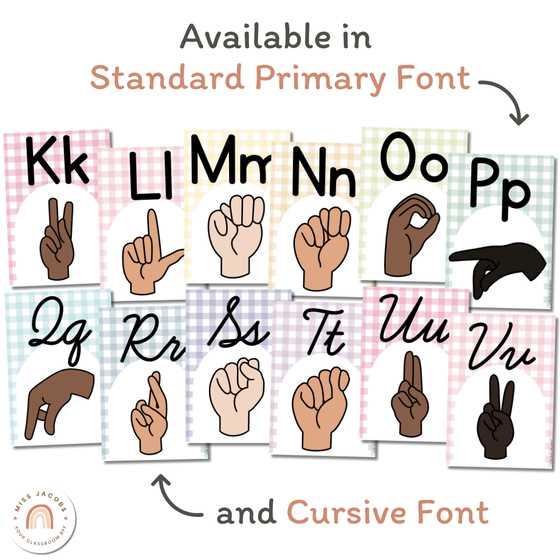 asl alphabet printable chart