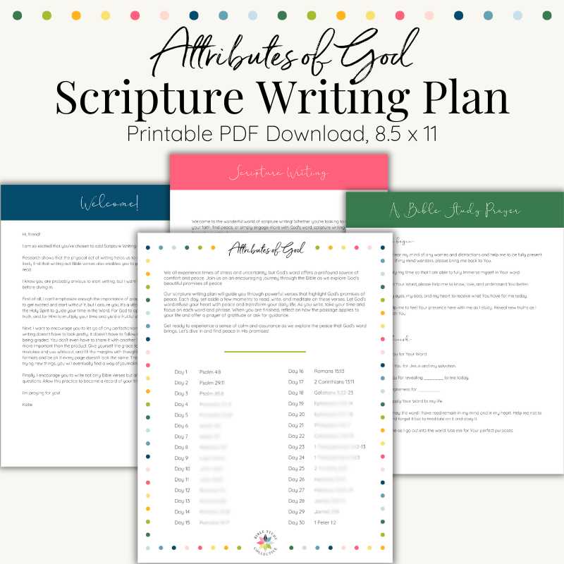 attributes of god printable