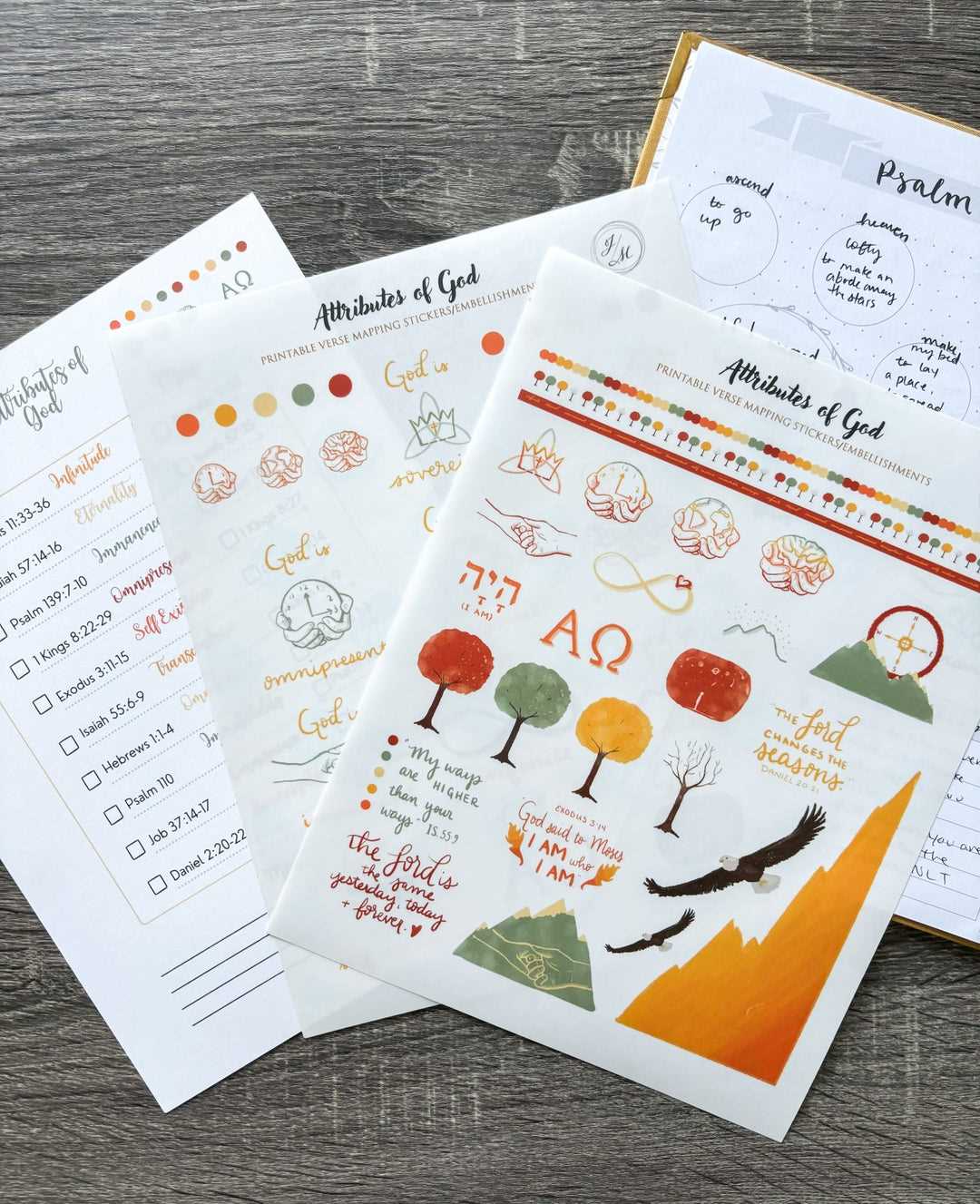 attributes of god printable