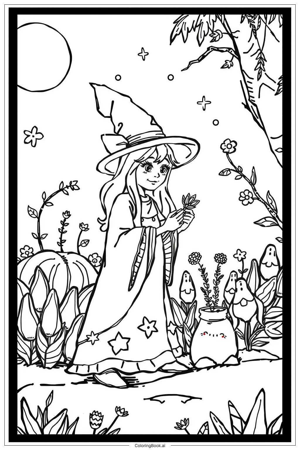 witchy coloring pages printable
