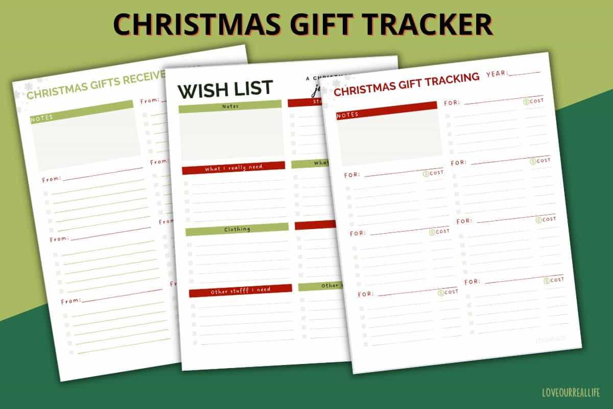 free christmas gift list printable