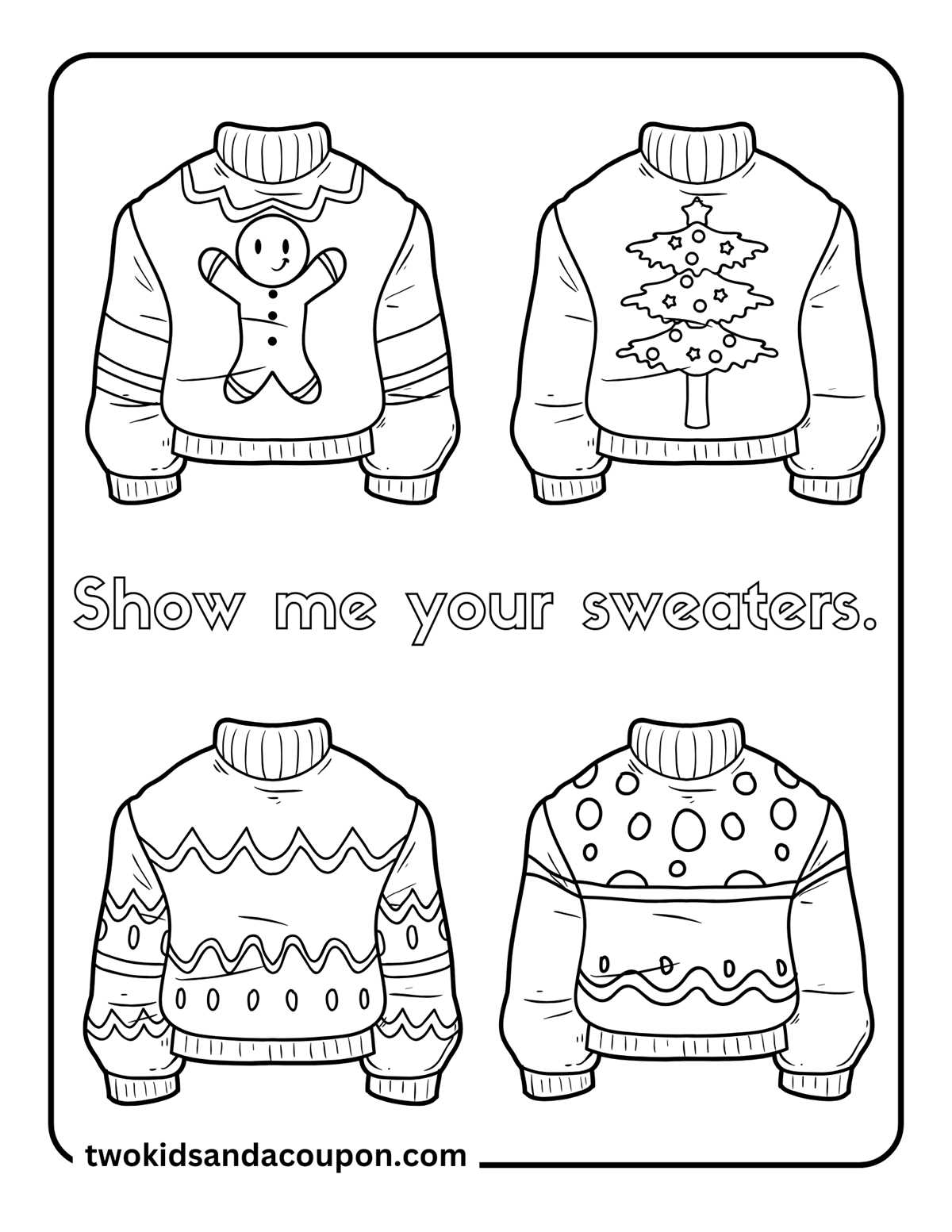printable ugly sweater template