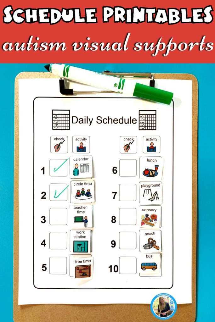 autism visual schedule printables free