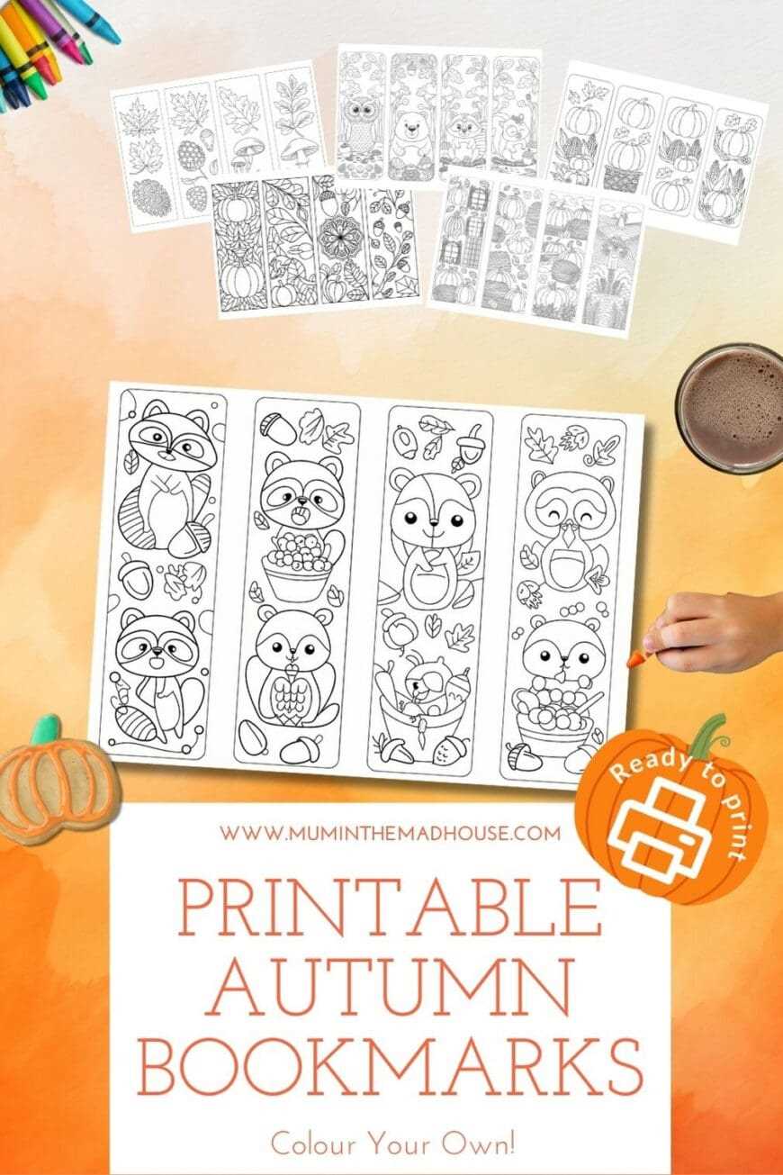 autumn bookmarks printable