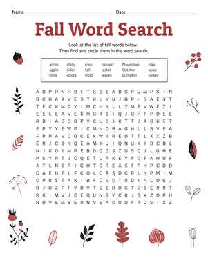 autumn word searches printable