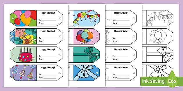 printable birthday tags