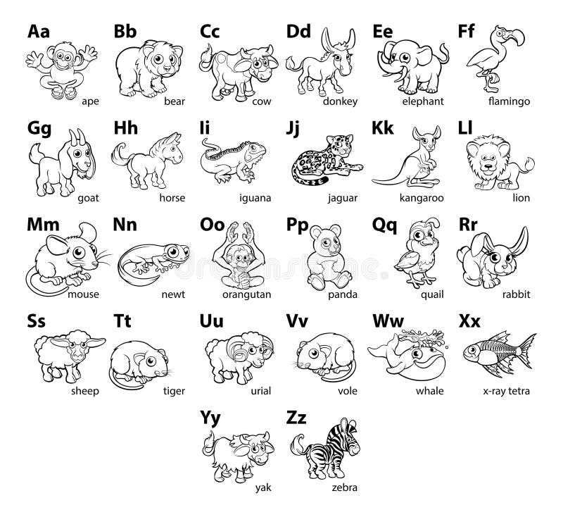 alphabet animals printable