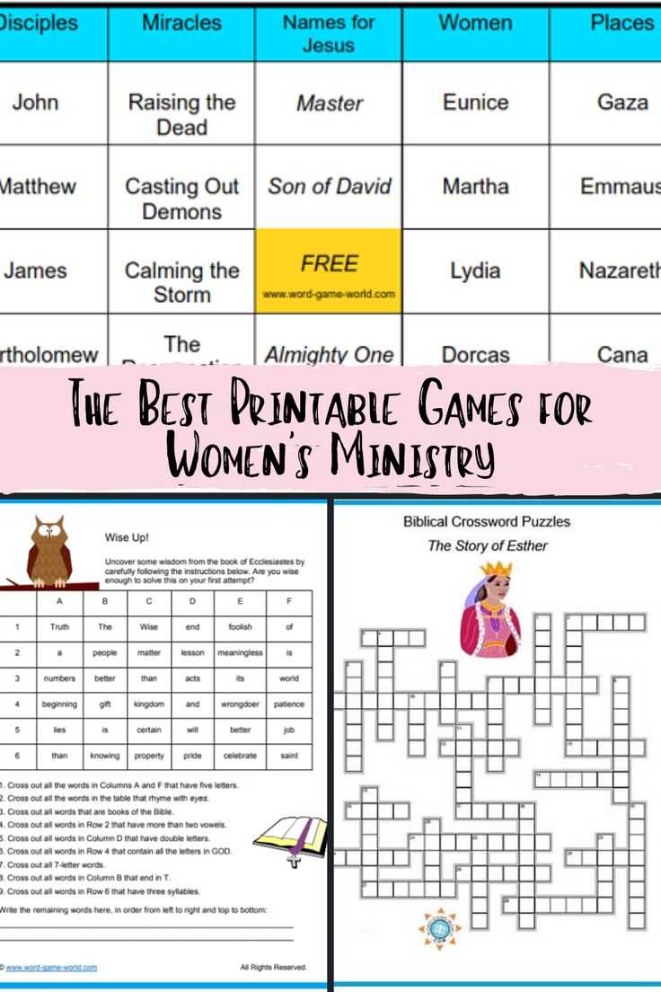 free printable games for womens ministry