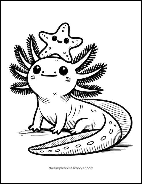 axolotl coloring pages printable free