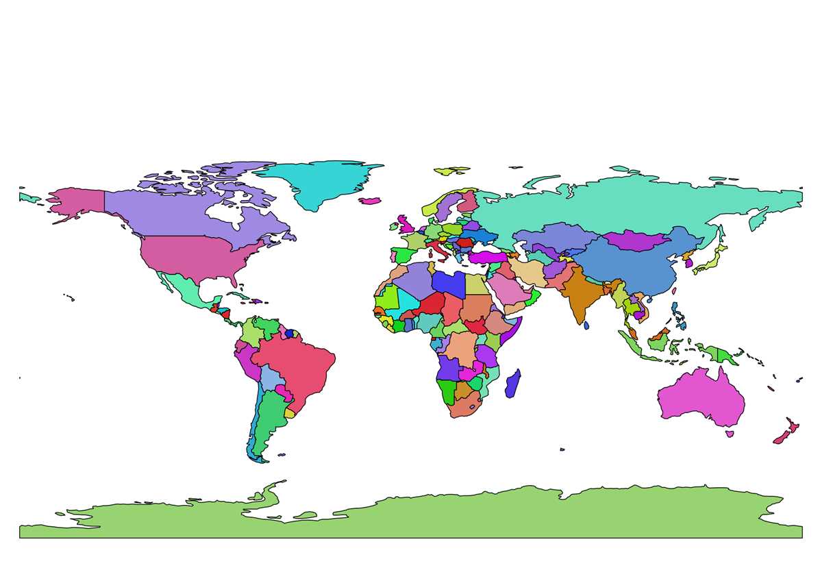 world map in color printable