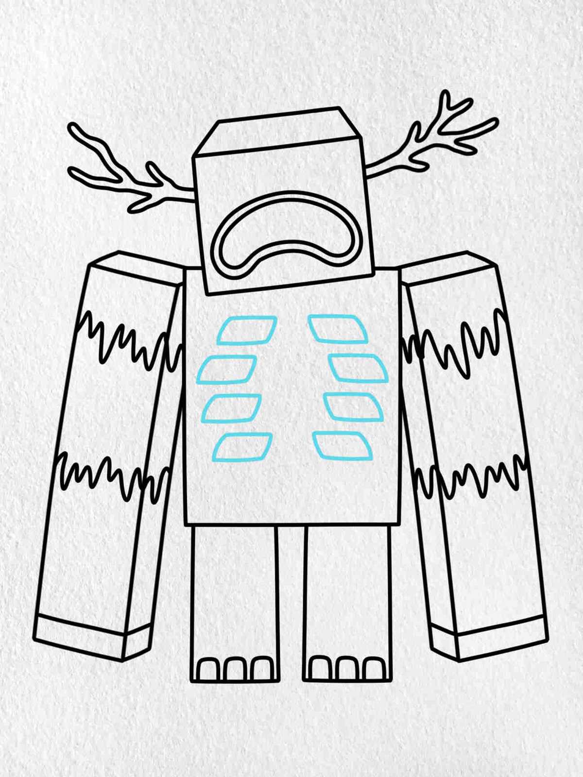 printable coloring minecraft warden coloring pages