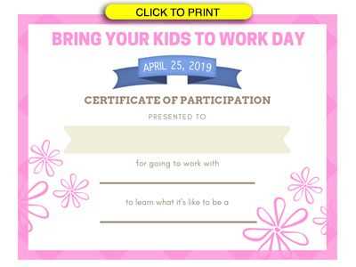take your child to work day printables