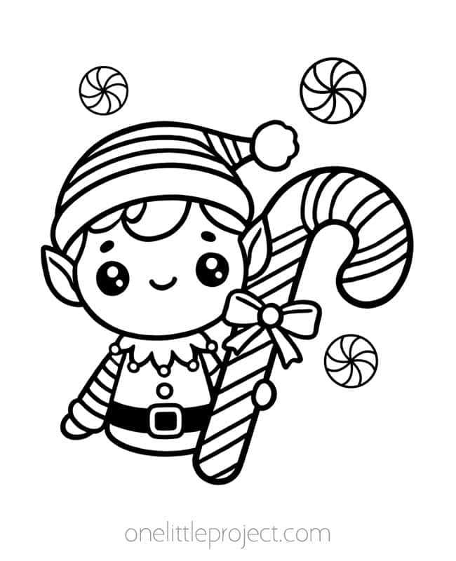 printable elf coloring pages
