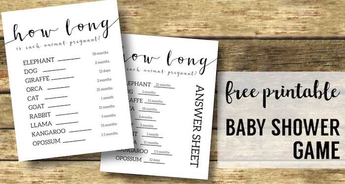 baby shower printable games