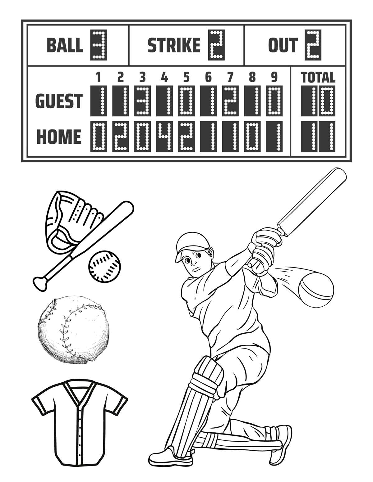 baseball coloring pages printable free