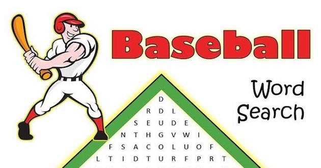 baseball word search printable