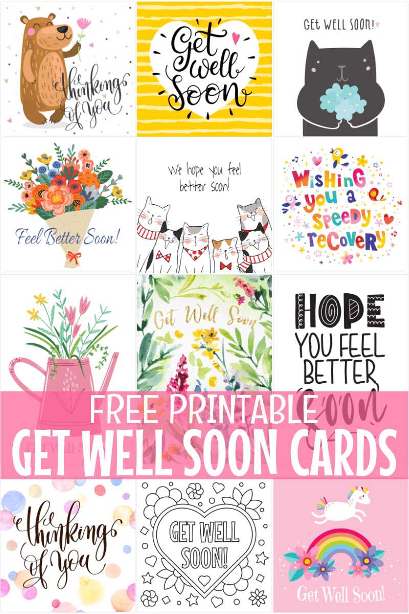 get well soon cards printable