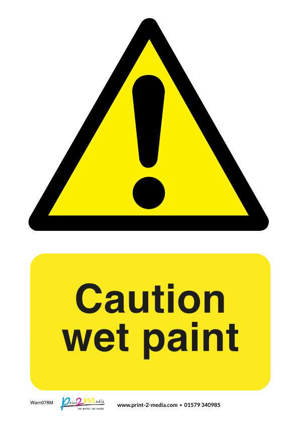 caution wet paint sign printable