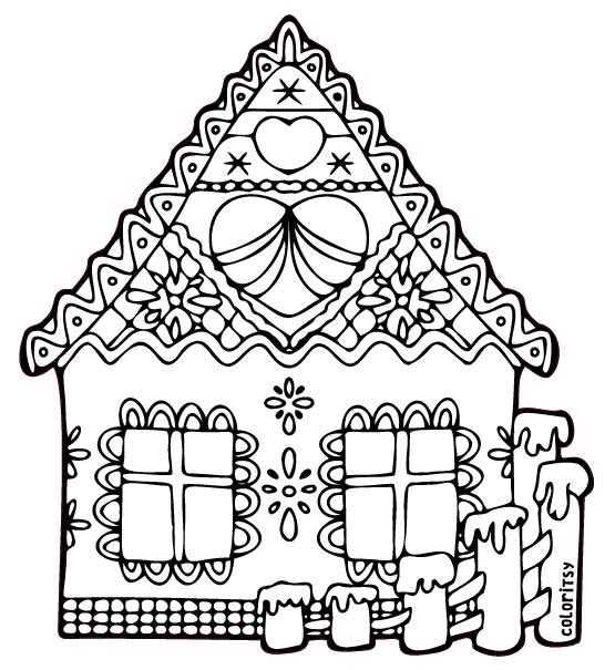 gingerbread house printable coloring pages