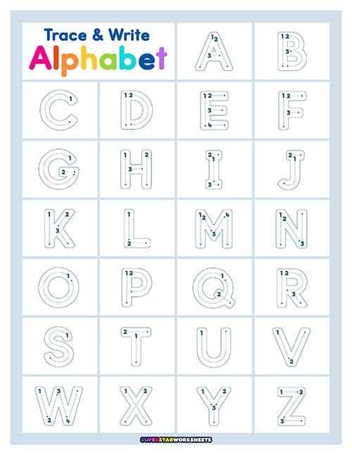 alphabet trace printable