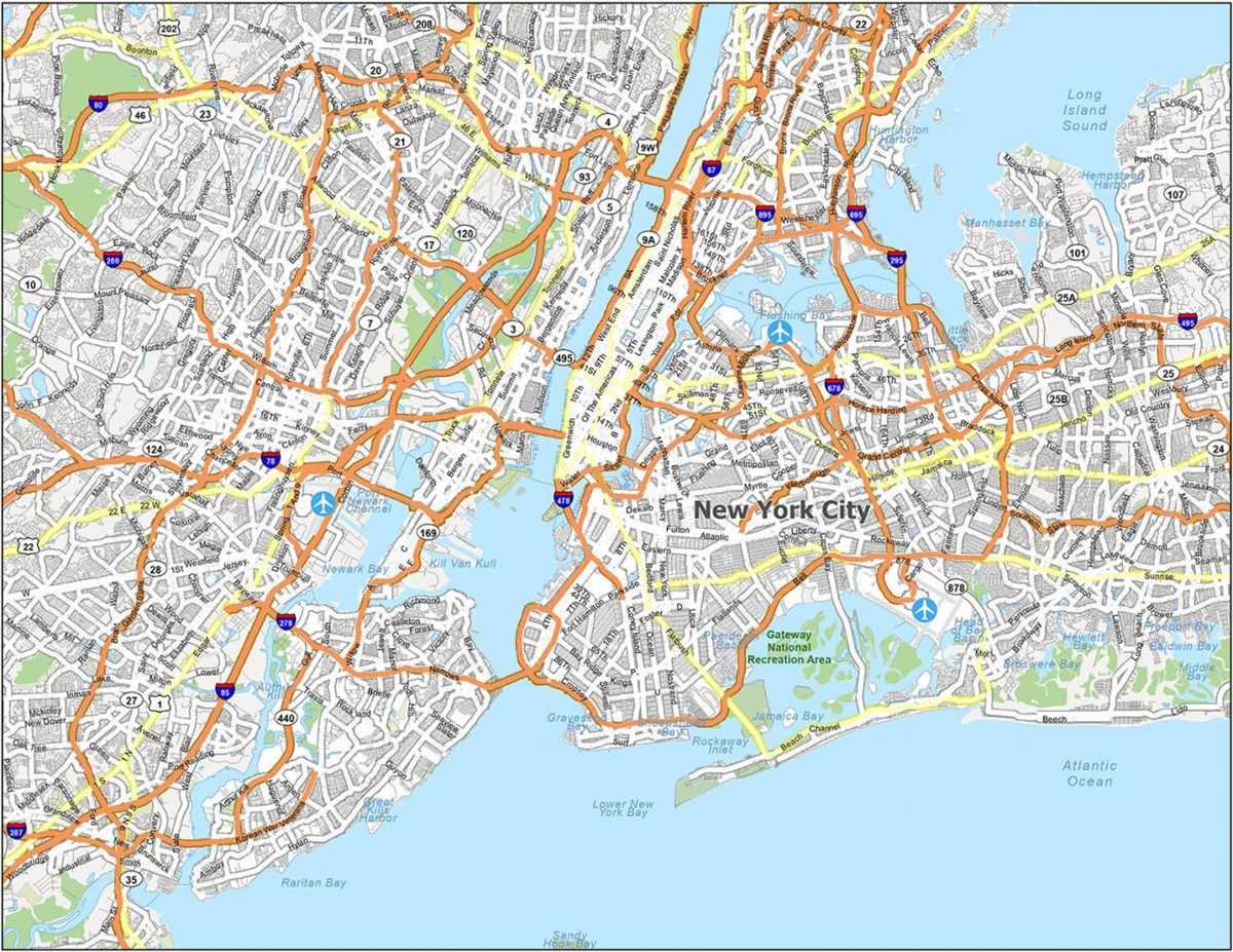 new york city map printable