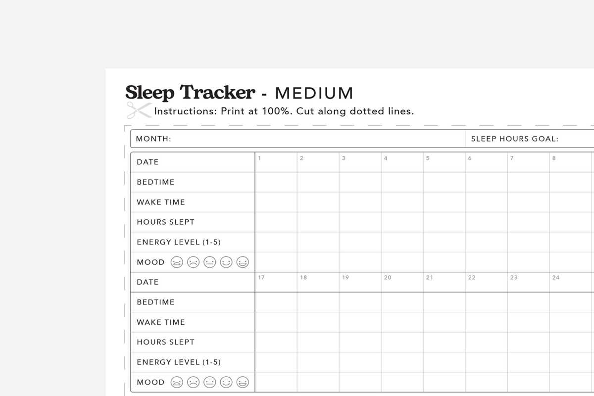 printable sleep tracker