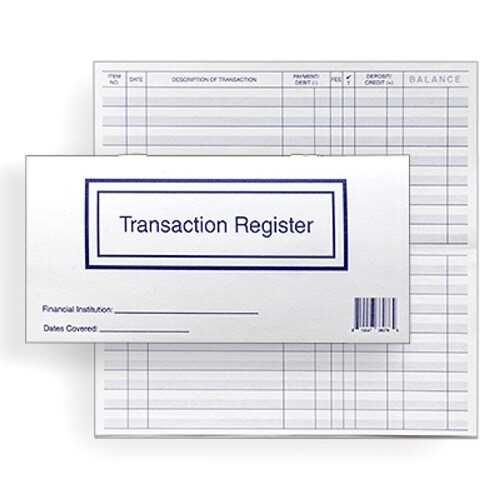 bank register printable