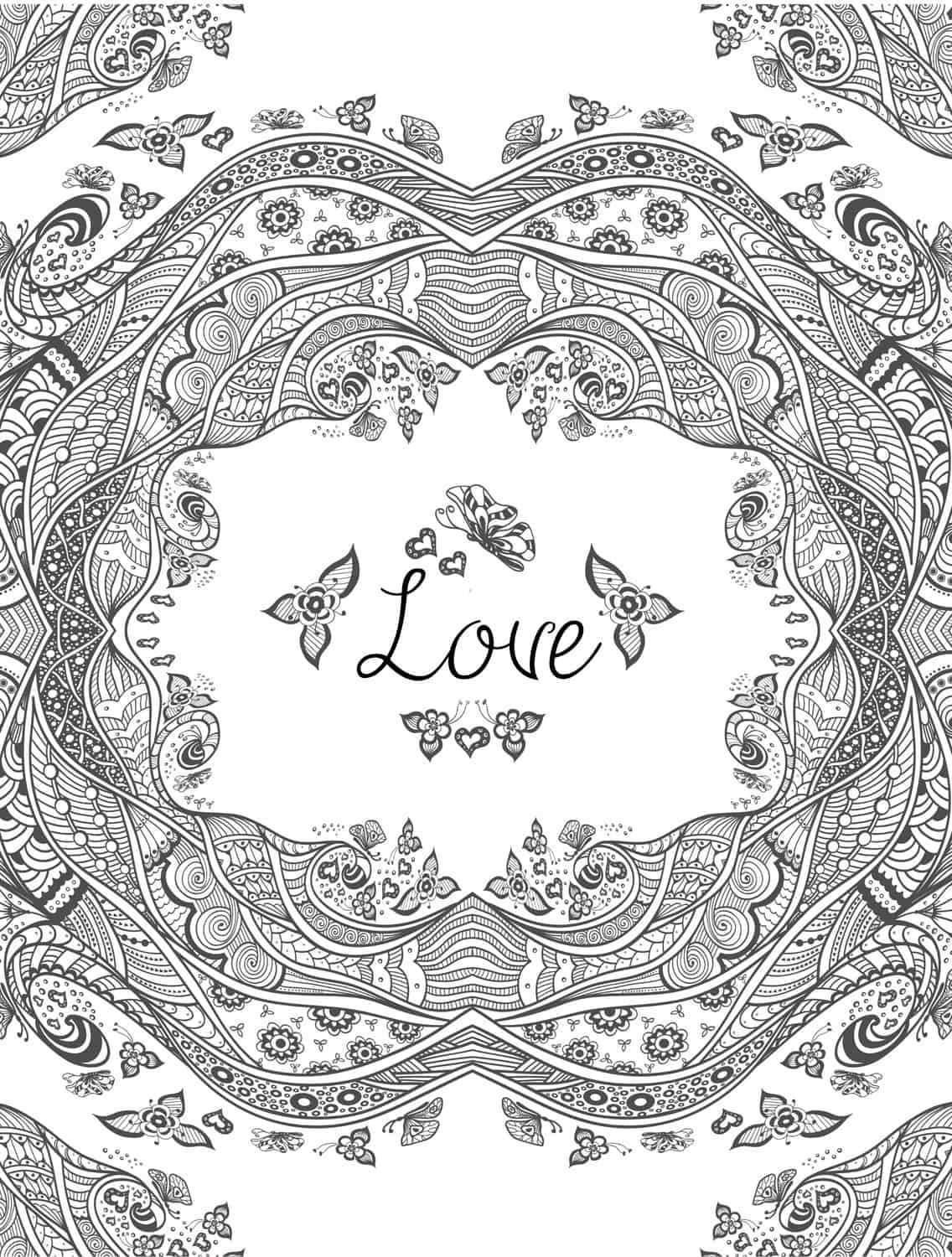 printable love coloring pages for adults