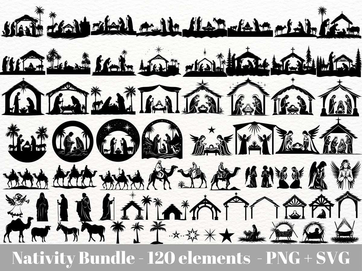 nativity silhouette free printable