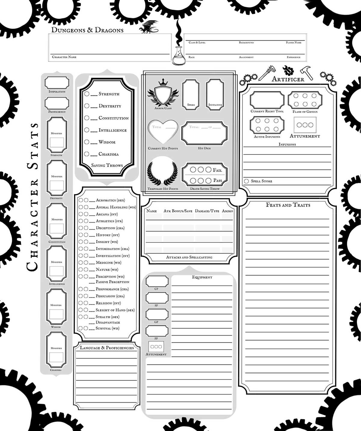 blank dnd character sheet printable