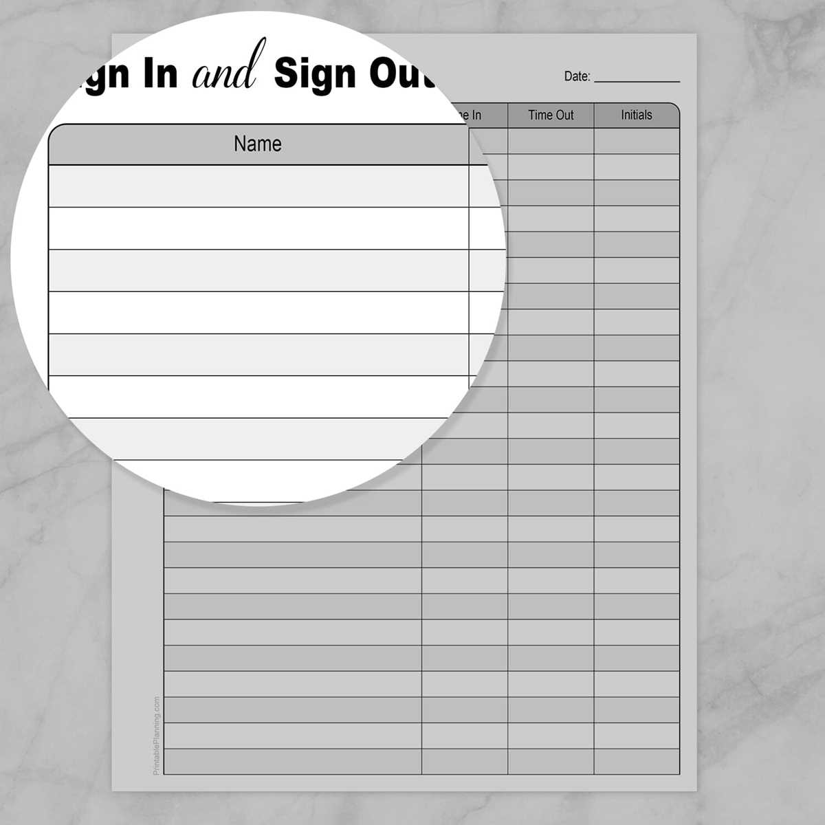 blank printable sign out sheet template