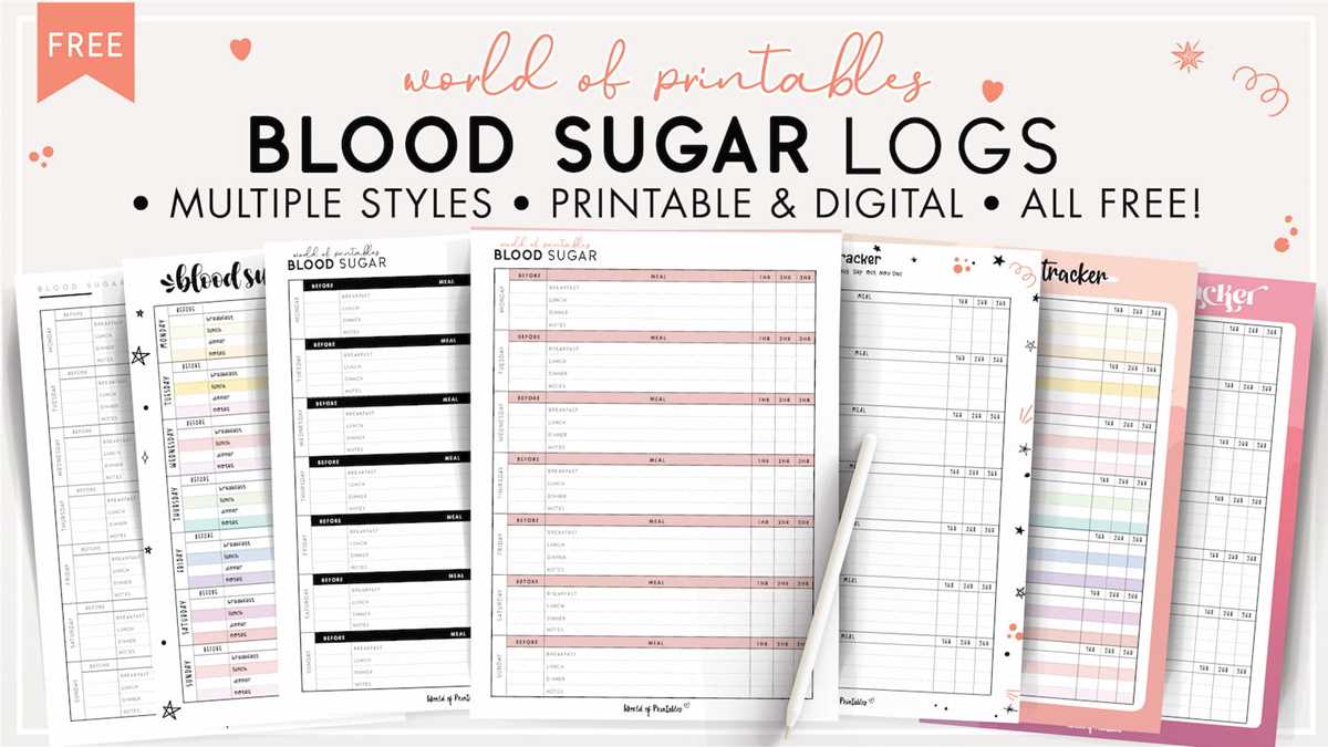 blood sugar log printable free