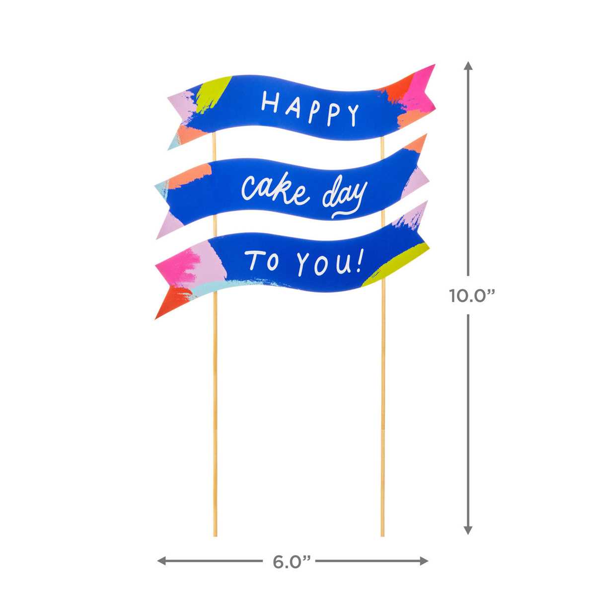 blue happy birthday cake topper printable