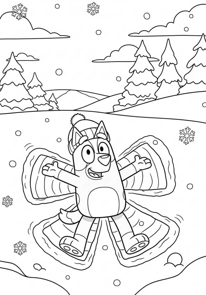 bluey christmas coloring pages free printable