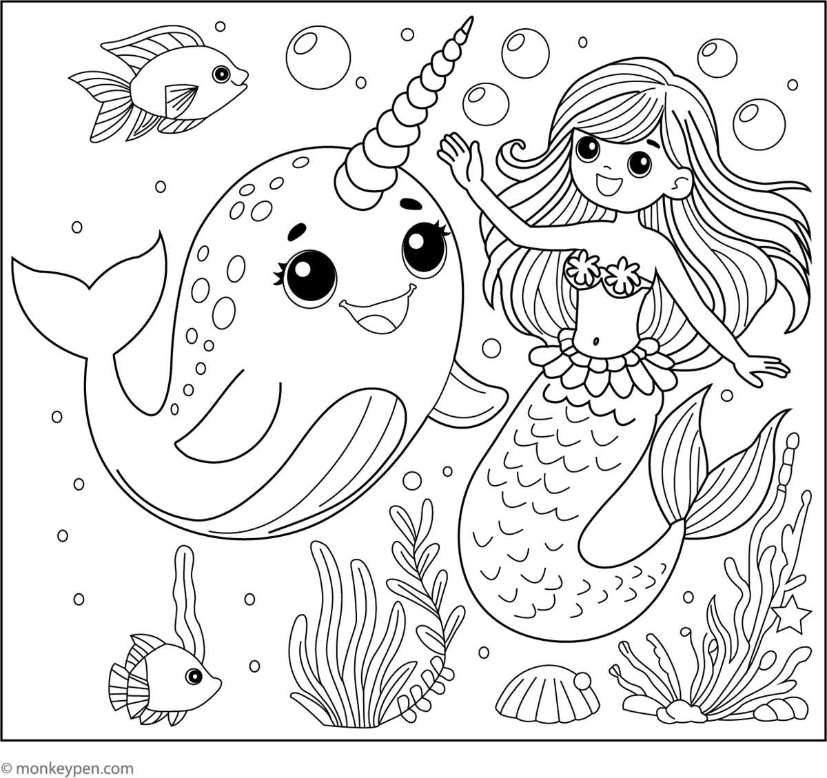 mermaid printable template