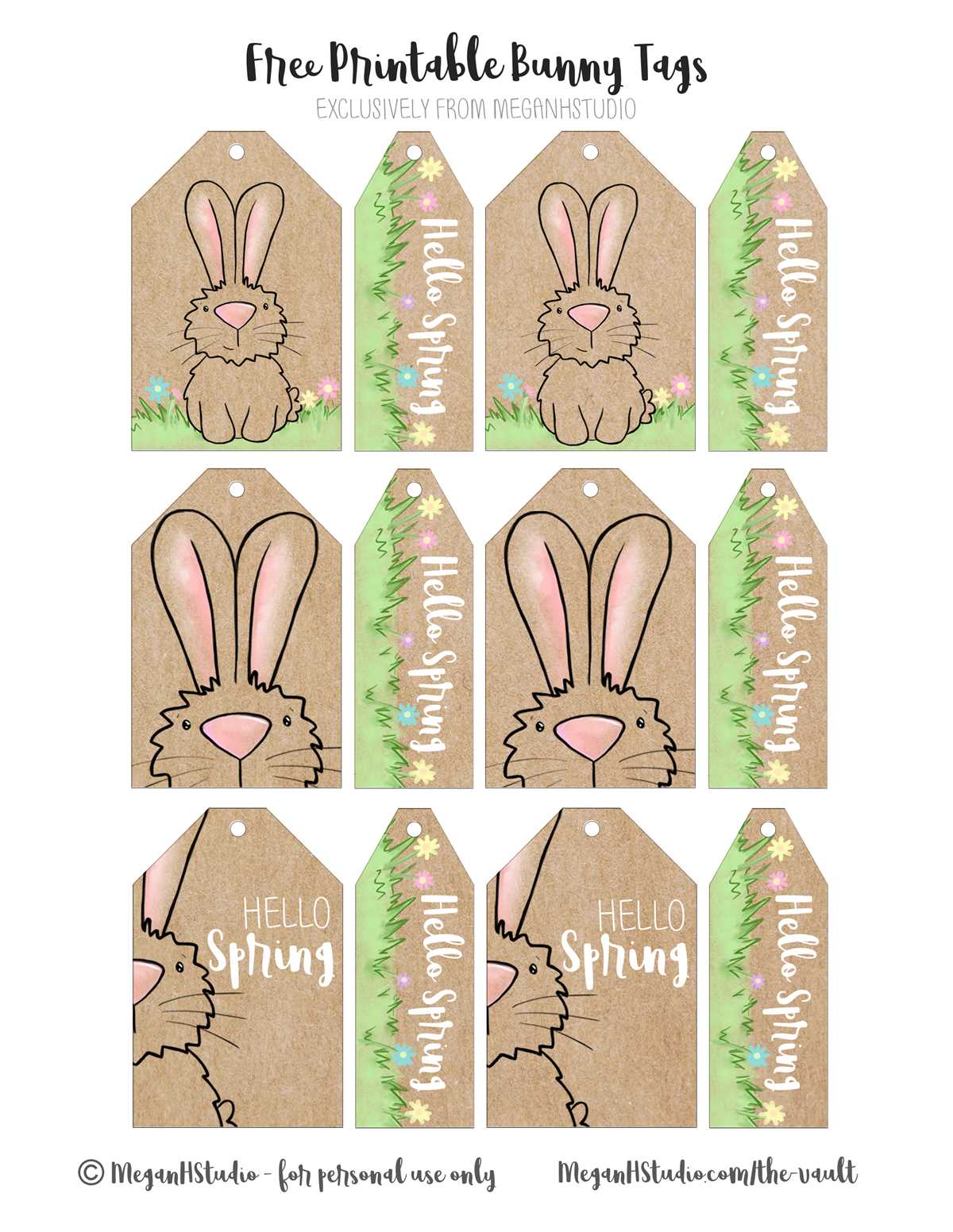 free printable spring name tags