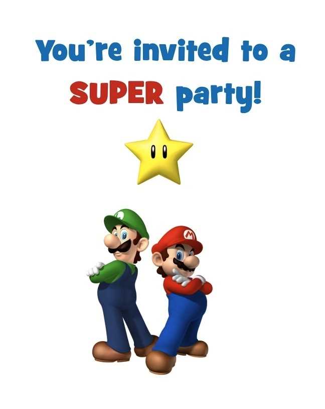 printable super mario invitations template free