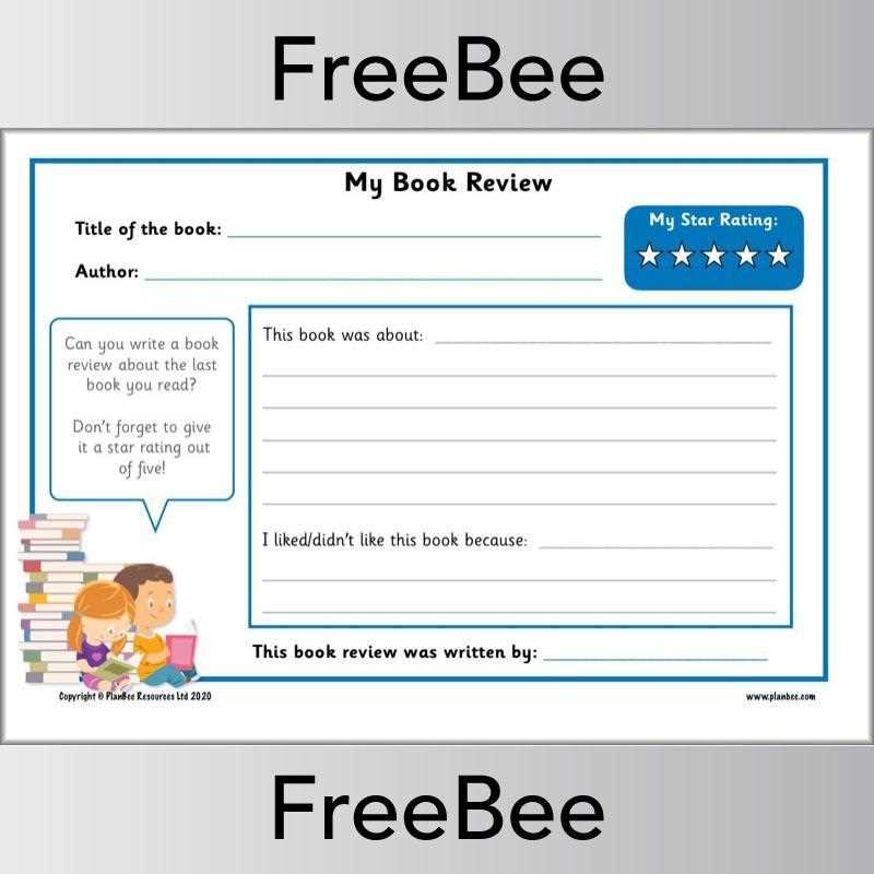 book review template printable