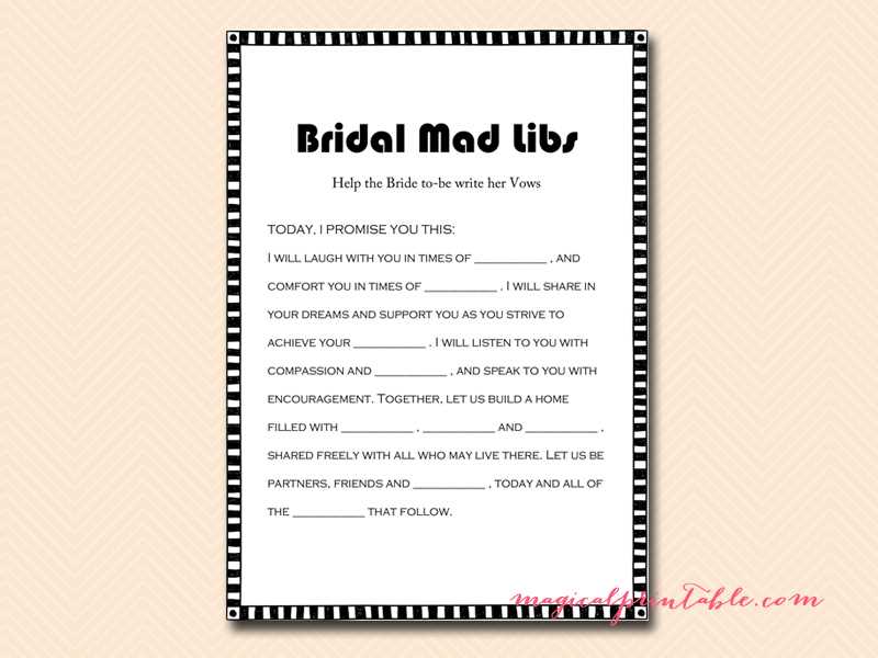 bridal shower mad libs free printable