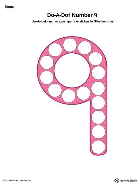 printable numbers with dots