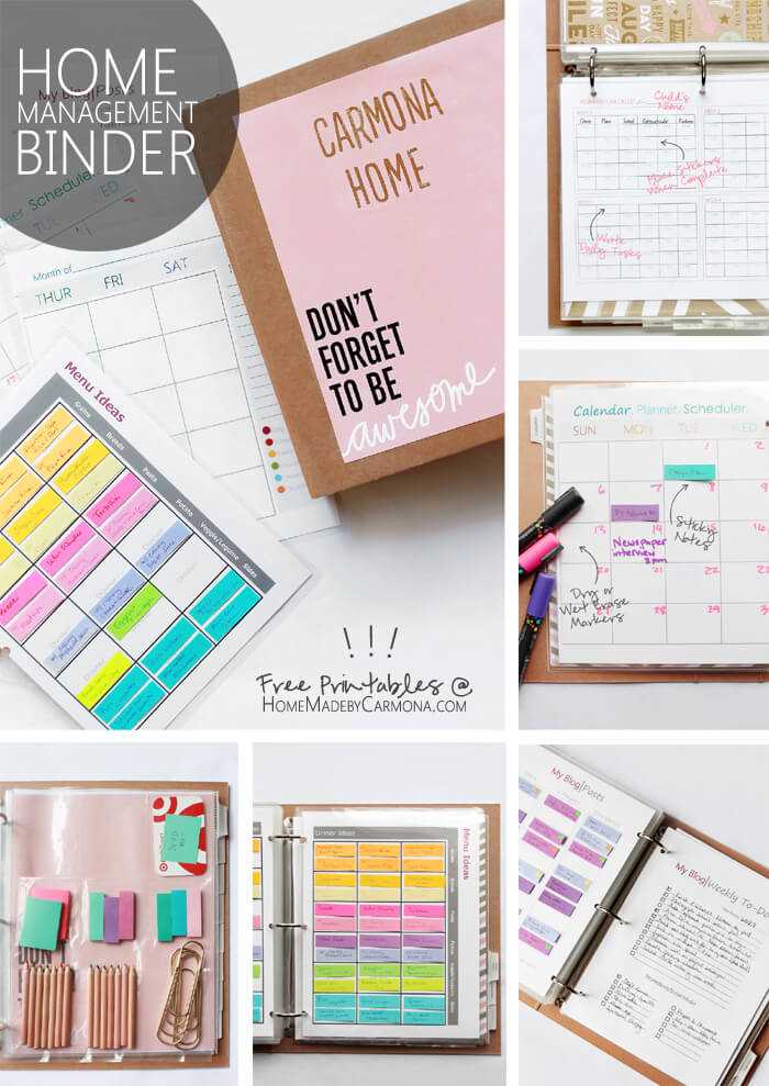 free home management binder printables