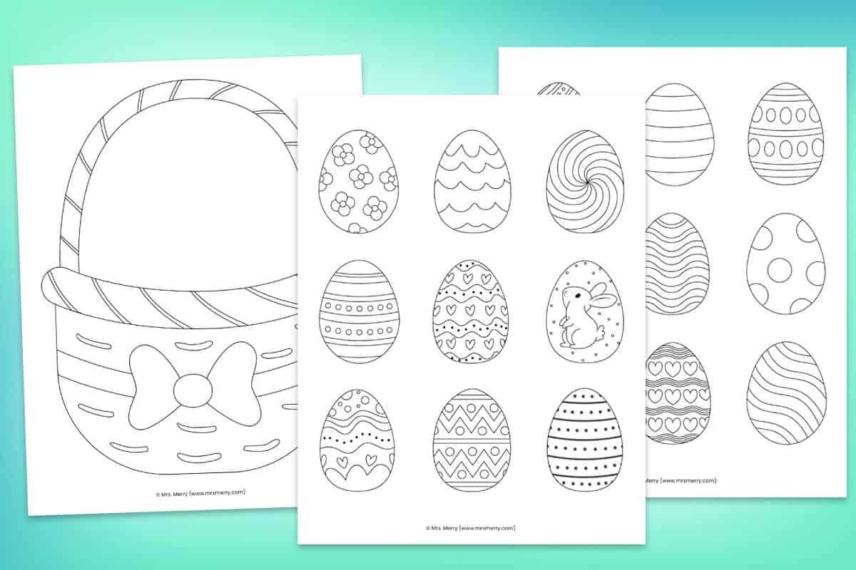 printable easter egg colouring pages