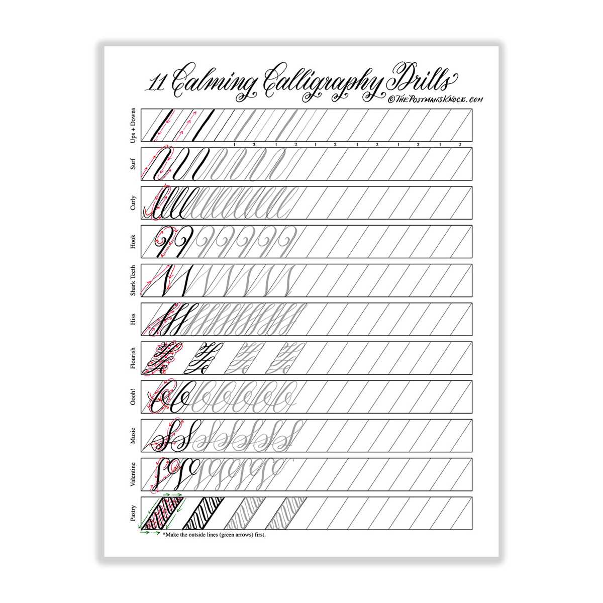 calligraphy practice sheets printable free