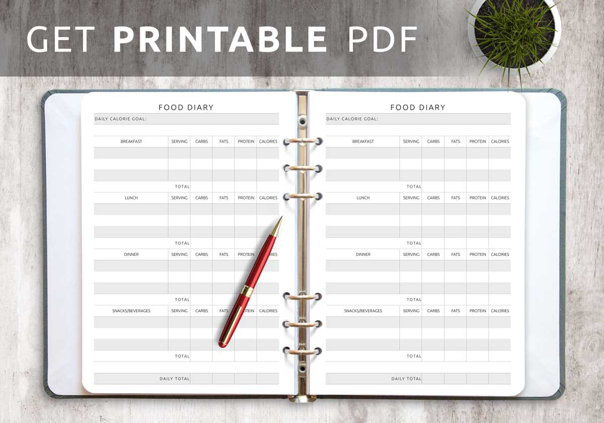 calorie tracker printable