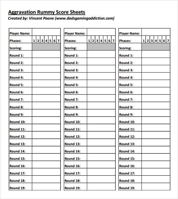 canasta score sheet free printable