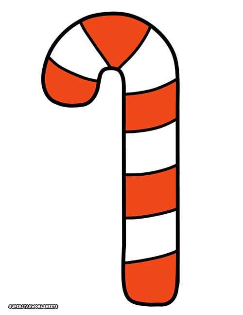 candy cane outline printable